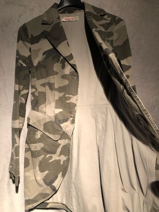 Giacca lunga Miss Miss camouflage verde militare
