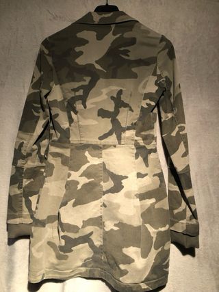 Giacca lunga Miss Miss camouflage verde militare
