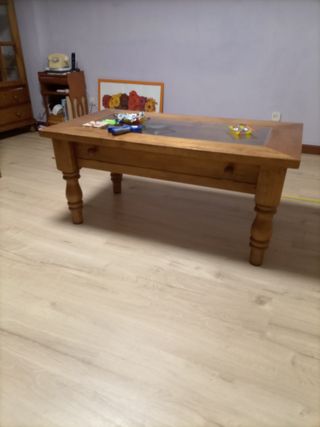Mesa centro de madera maciza estilo rustico 