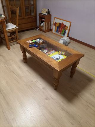 Mesa centro de madera maciza estilo rustico 