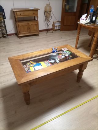 Mesa centro de madera maciza estilo rustico 