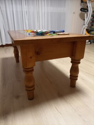 Mesa centro de madera maciza estilo rustico 