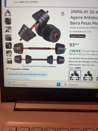 Juego Mancuernas Barra Ajustable 50KG