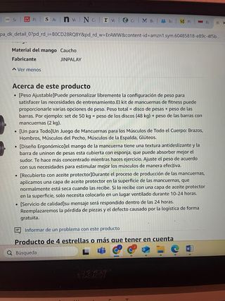 Juego Mancuernas Barra Ajustable 50KG