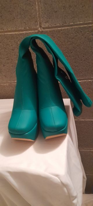 Stivali alti al ginocchio teal