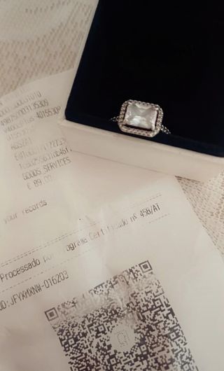 Anillo Pandora Plata Circonita Rectangular