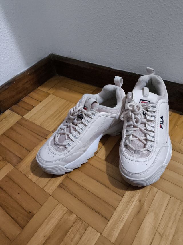 Zapatillas Fila Blancas Rosas