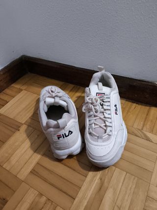 Zapatillas Fila Blancas Rosas
