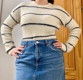 Jersey de rayas azul y blanco
