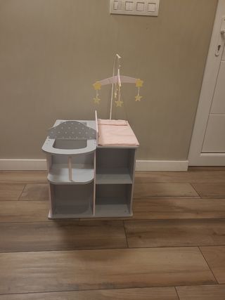 Mueble muñecas bañera, trona, cambiador