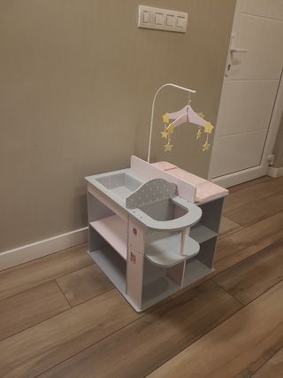 Mueble muñecas bañera, trona, cambiador