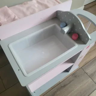 Mueble muñecas bañera, trona, cambiador