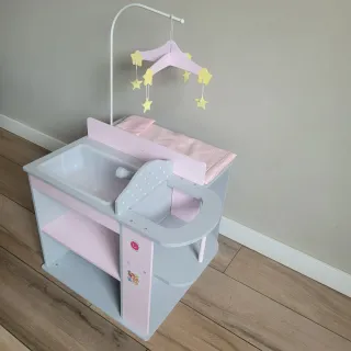 Mueble muñecas bañera, trona, cambiador