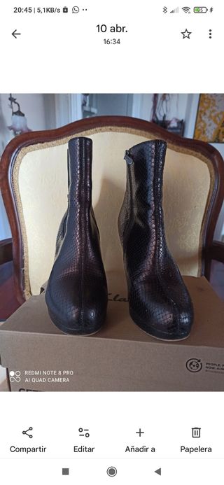 Botines Clarks piel grabada mujer plataforma 