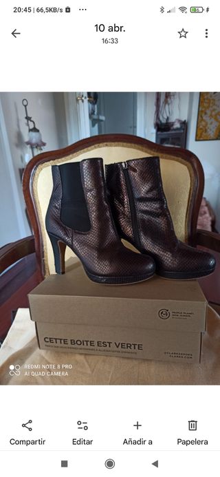 Botines Clarks piel grabada mujer plataforma 