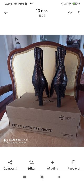 Botines Clarks piel grabada mujer plataforma 