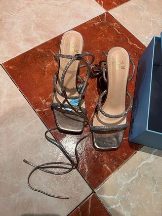 Sandalias Alma Blue doradas/plateadas