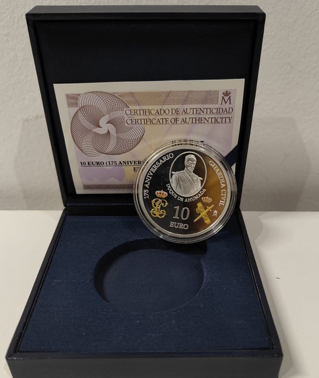 10 Euro Guardia Civil 175 Aniversario plata proof