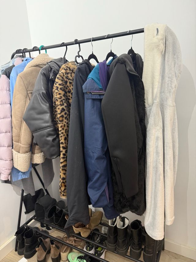 Burro de ropa metálico negro