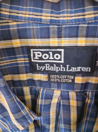 Camisa Polo Ralph Lauren Caballero XL Azul/Amarill