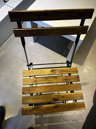 Silla plegable Ikea madera y metal con cojines