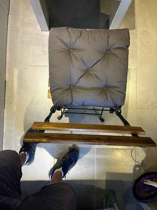 Silla plegable Ikea madera y metal con cojines