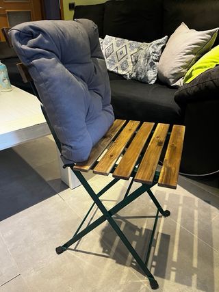 Silla plegable Ikea madera y metal con cojines
