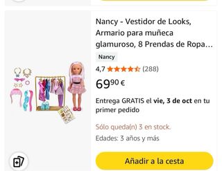 Muñeca Nancy con vestidor y ropa