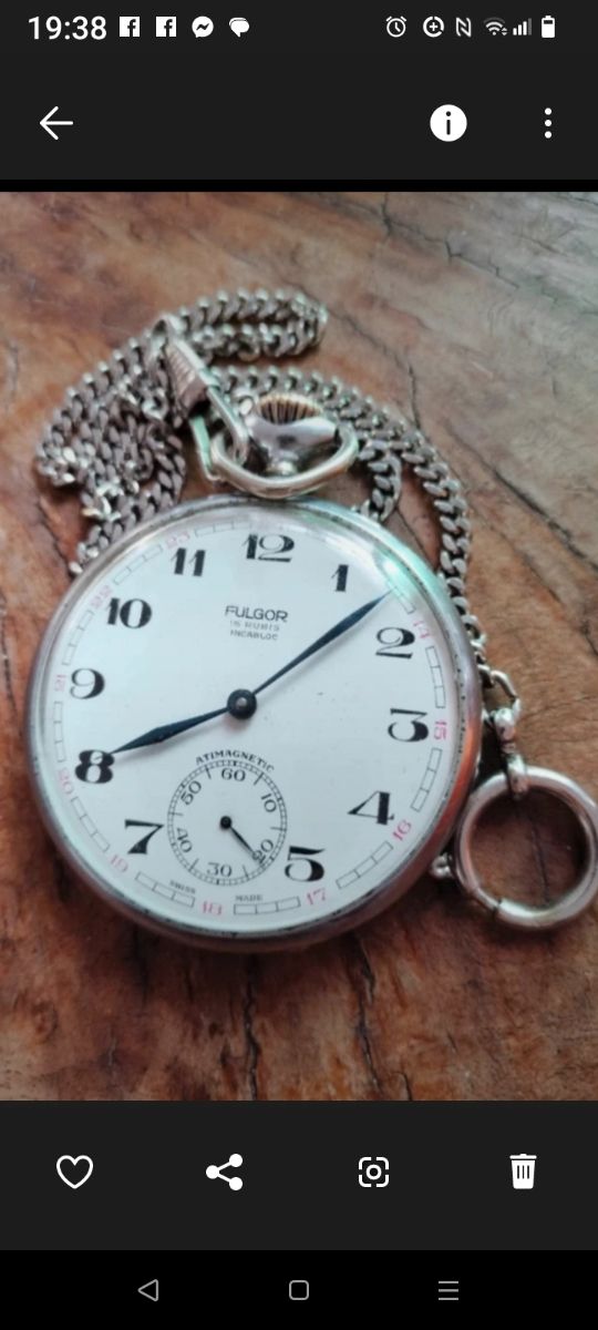 Orologio da tasca Fulgor 15 rubini