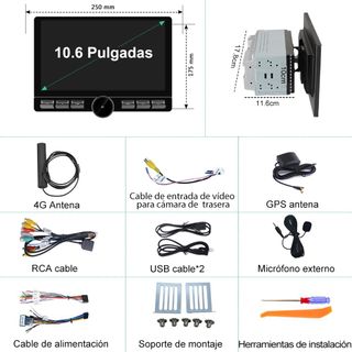 Radio Coche Android 4/64 Pantalla 10.6 NUEVA