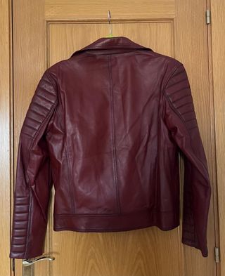 Cazadora Biker Cuero Roja Talla XL