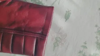 Cazadora Biker Cuero Roja Talla XL