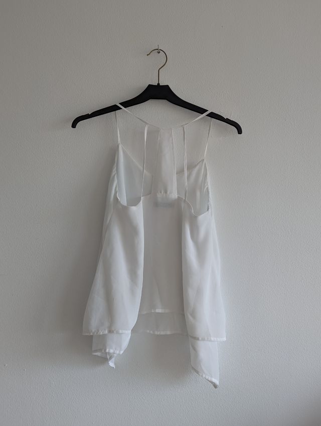 Camisa tirantes gasa blanca