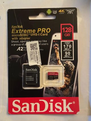 SanDisk Extreme PRO microSDXC 128GB + Adaptador