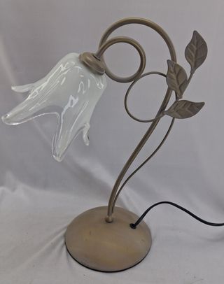 Lámpara Mesa Vintage Florentina Cristal Metal