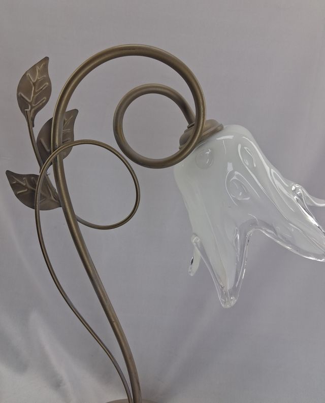 Lámpara Mesa Vintage Florentina Cristal Metal