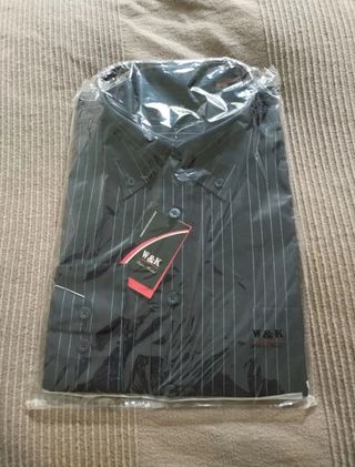 Camisa W&K negra con rayas blancas