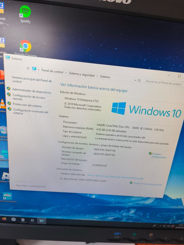 Mini PC HP Sobremesa completo, dos monitores. 