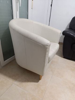 Sillón blanco de piel