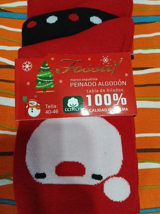 Calcetines Navideños Fossat Algodón Rojo T 35-46