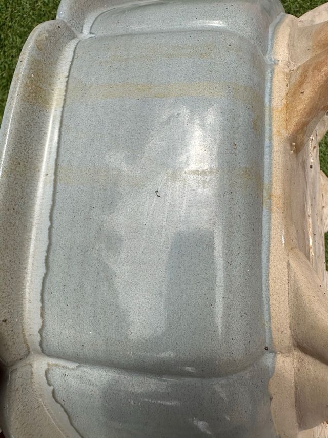 Maceta Bonsái Cerámica Beige y Azul muy antiguo