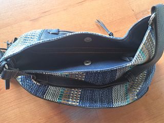 Bolso de hombro de rafia multicolor