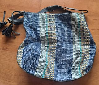 Bolso de hombro de rafia multicolor