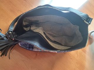 Bolso de hombro de rafia multicolor