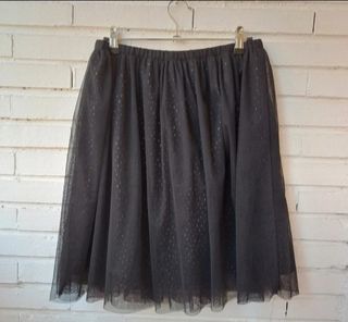 Minifalda negra de tul plisado