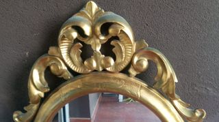 Antiguo Espejo Madera Dorado