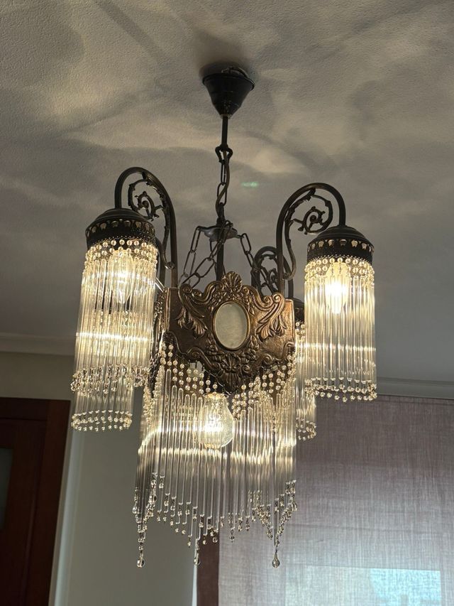 Lámpara de techo forja y cristal