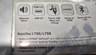 Portátil Toshiba Satellite L755-1J9 | Intel i5, 4G