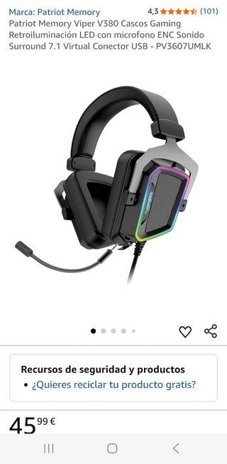 Auriculares Gaming Viper V380 RGB