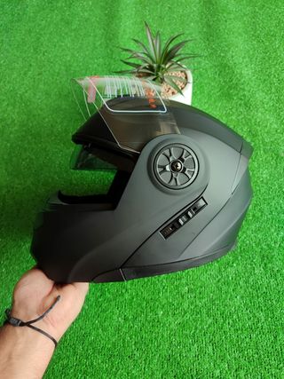 Casco Moto Modular Talla S Negro Unisex